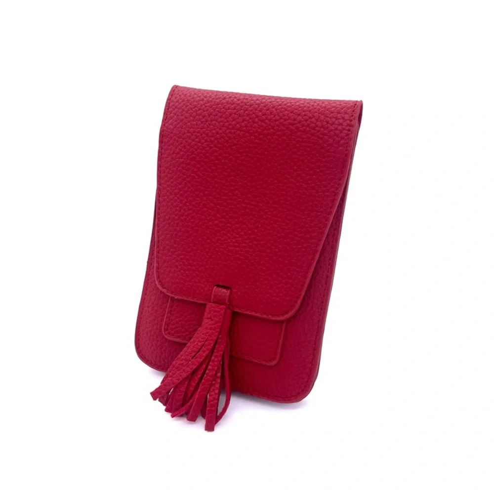 Vegan Leather Red Phone Wallet Bag